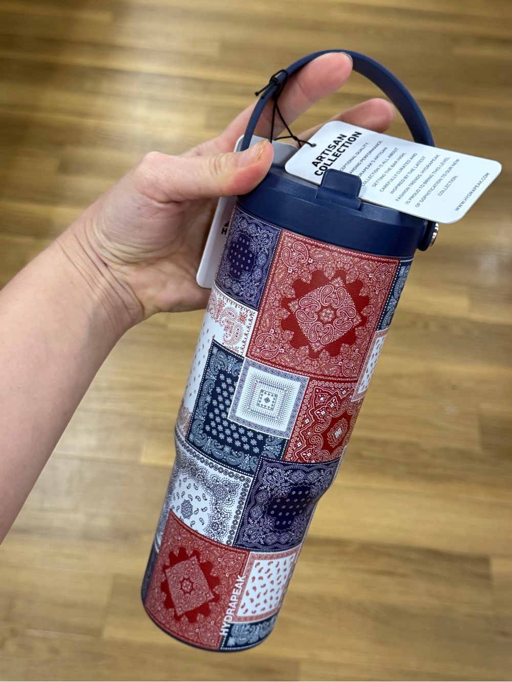 Red & Blue Patchwork Insulated Bottle